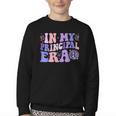 In My Principal Era Groovy School Principal Back To School Youth Crewneck Sweatshirt