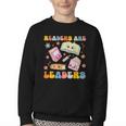 Readers Are Leaders Book Lover Back To School Groovy Girls Youth Crewneck Sweatshirt