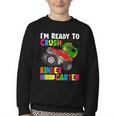 Ready To Crush Kindergarten T-Rex Back To School Boys Youth Crewneck Sweatshirt Ready To Crush Kindergarten T-Rex Back To School Boys Youth Crewneck Sweatshirt