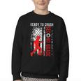 Ready To Crush Second Grade Soccer USA Flag Back To School Youth Crewneck Sweatshirt