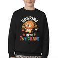 Roaring Into First Grade Lion 1st Grade Back To School Youth Crewneck Sweatshirt Roaring Into First Grade Lion 1st Grade Back To School Youth Crewneck Sweatshirt