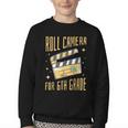 Roll Camera For 6th Grade Movie Lover Back To School Youth Crewneck Sweatshirt