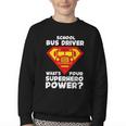 School Bus Driver Superhero Back To School Youth Crewneck Sweatshirt School Bus Driver Superhero Back To School Youth Crewneck Sweatshirt