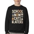 School Now Cats Later Back To School Youth Crewneck Sweatshirt School Now Cats Later Back To School Youth Crewneck Sweatshirt