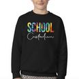 School Custodian Tie Dye Back To School For Women For Work Youth Crewneck Sweatshirt School Custodian Tie Dye Back To School For Women For Work Youth Crewneck Sweatshirt