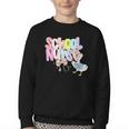School Nurse Back To School Silly School Nurse Goose Youth Crewneck Sweatshirt