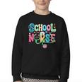 School Nurse Colorful Costume Back To School Nursing Job Youth Crewneck Sweatshirt