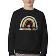 School SLP Rainbow Pencil Back To School Appreciation Youth Crewneck Sweatshirt