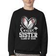Senior Sister Class Of 2026 Baseball Graduation Heart Youth Crewneck Sweatshirt Senior Sister Class Of 2026 Baseball Graduation Heart Youth Crewneck Sweatshirt