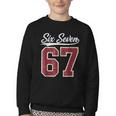 Six Seven Meme Boys Girls Kids 67 Baseball Jersey Youth Crewneck Sweatshirt Six Seven Meme Boys Girls Kids 67 Baseball Jersey Youth Crewneck Sweatshirt