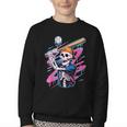 Skeleton Baseball Drip Boy Youth Dripping Baseball Halloween Youth Crewneck Sweatshirt