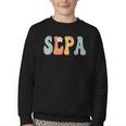 SLPA Groovy Women Appreciation Day Hello Back To School Youth Crewneck Sweatshirt SLPA Groovy Women Appreciation Day Hello Back To School Youth Crewneck Sweatshirt