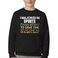 Sports Management Major For Back To School Youth Crewneck Sweatshirt
