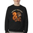 Squirell Baseball Catcher Player Joke Tee Protect Your Nuts Youth Crewneck Sweatshirt Squirell Baseball Catcher Player Joke Tee Protect Your Nuts Youth Crewneck Sweatshirt