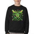 St Patricks Day Baseball Ice Cream Shamrock Baseball Player Youth Crewneck Sweatshirt St Patricks Day Baseball Ice Cream Shamrock Baseball Player Youth Crewneck Sweatshirt