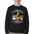 Stay Sharp PTA President Back To School Pencil Youth Crewneck Sweatshirt