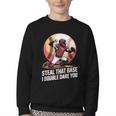Steal That Base I Double Dare You Baseball Catcher Youth Crewneck Sweatshirt