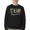 STEAM Squad For Work Tie Dye Back To School Appreciation Day Youth Crewneck Sweatshirt