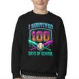 I Survived 100 Days Of School Baseball Drip Youth Crewneck Sweatshirt I Survived 100 Days Of School Baseball Drip Youth Crewneck Sweatshirt