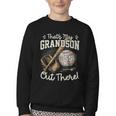 That's My Grandson Out There Jersey Number 55 Baseball Youth Crewneck Sweatshirt