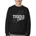 Tigers Cheer Back To School Cheerleading Team Spirit Youth Crewneck Sweatshirt Tigers Cheer Back To School Cheerleading Team Spirit Youth Crewneck Sweatshirt