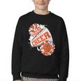 Tigers Cheerleading Back To School Cheer Team Spirit Orange Youth Crewneck Sweatshirt