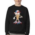 USA Patriotic Baseball Ice Cream Cone Freedom Youth Crewneck Sweatshirt