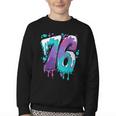 Vintage Baseball 76 Number Youth Crewneck Sweatshirt