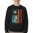 Vintage Class Of 2030 Graduation Back To School USA Flag Youth Crewneck Sweatshirt