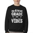 Vintage Fourth 4TH Grade Vibes Back To School First Day Kids Youth Crewneck Sweatshirt Vintage Fourth 4TH Grade Vibes Back To School First Day Kids Youth Crewneck Sweatshirt