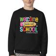Welcome Back To School School Secretary Life Leopard Youth Crewneck Sweatshirt
