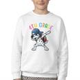 4th Grade Crew Dalmatian Dog Dabbing Back To School Premium Tri-Blend Youth Crewneck Sweatshirt