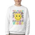 5th Grade Vibes Girls Smile Face Back To School Fifth Grade Youth Crewneck Sweatshirt