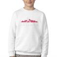 Atlanta Baseball Vintage Player Minimalist Skyline Retro Youth Crewneck Sweatshirt