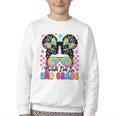 Back To School Bruh I'm In 2nd Grade Cute Girls Messy Bun Youth Crewneck Sweatshirt