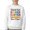 Back To School Watch Out Kindergarten Here I Come Kids Youth Crewneck Sweatshirt