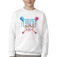 Baseball 50 Year Old Ice Cream Drip 50th Birthday Number 50 Youth Crewneck Sweatshirt Baseball 50 Year Old Ice Cream Drip 50th Birthday Number 50 Youth Crewneck Sweatshirt