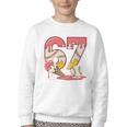 Baseball Drip Number 67 Player Ice Cream Or 67th Birthday Youth Crewneck Sweatshirt