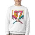 Baseball Ice Cream Drip Number 67 Player 67th Birthday Premium Tri-Blend Youth Crewneck Sweatshirt Baseball Ice Cream Drip Number 67 Player 67th Birthday Premium Tri-Blend Youth Crewneck Sweatshirt
