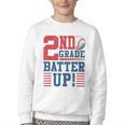 Baseball Second Grade Back To School 2nd Grade Batter Up Youth Crewneck Sweatshirt