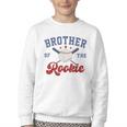 Brother Of Rookie 1st Birthday Baseball Boy Family Matching Youth Crewneck Sweatshirt Brother Of Rookie 1st Birthday Baseball Boy Family Matching Youth Crewneck Sweatshirt