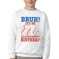 Bruh It's My 2nd Birthday Boy Baseball Themed Party Youth Crewneck Sweatshirt