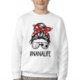 Classy Nana Life Soccer Messy Bun Baseball Mother's Day Youth Crewneck Sweatshirt Classy Nana Life Soccer Messy Bun Baseball Mother's Day Youth Crewneck Sweatshirt