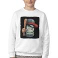 Cool Dollar Bill Guy With Cap And Baseball Costume Premium Tri-Blend Youth Crewneck Sweatshirt