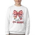 Coquette 4th Grade First Day Of Back To School Girls Outfits Youth Crewneck Sweatshirt Coquette 4th Grade First Day Of Back To School Girls Outfits Youth Crewneck Sweatshirt