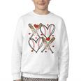 Coquette Bow XOXO Baseball Lover Heart Valentine Game Day Youth Crewneck Sweatshirt Coquette Bow XOXO Baseball Lover Heart Valentine Game Day Youth Crewneck Sweatshirt