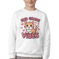 Cute Cat 2nd Grade Vibes Back To School Second Grade Girls Youth Crewneck Sweatshirt