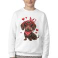 Dachshund Valentines Day Wiener Dog Lover Weenie Heart Raglan Baseball Tee Youth Crewneck Sweatshirt Dachshund Valentines Day Wiener Dog Lover Weenie Heart Raglan Baseball Tee Youth Crewneck Sweatshirt