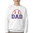 Dad Of Rookie 1st Birthday Baseball Boy Family Matching Youth Crewneck Sweatshirt
