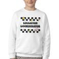 Education Coordinator Groovy Back To School Checkered Youth Crewneck Sweatshirt Education Coordinator Groovy Back To School Checkered Youth Crewneck Sweatshirt